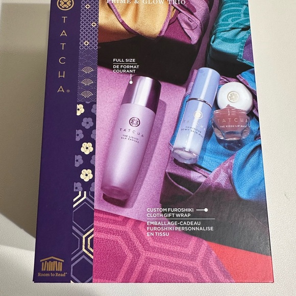 Tatcha Prime & Glow trio Skincare Set kissu lip mask dewy mist silk primer